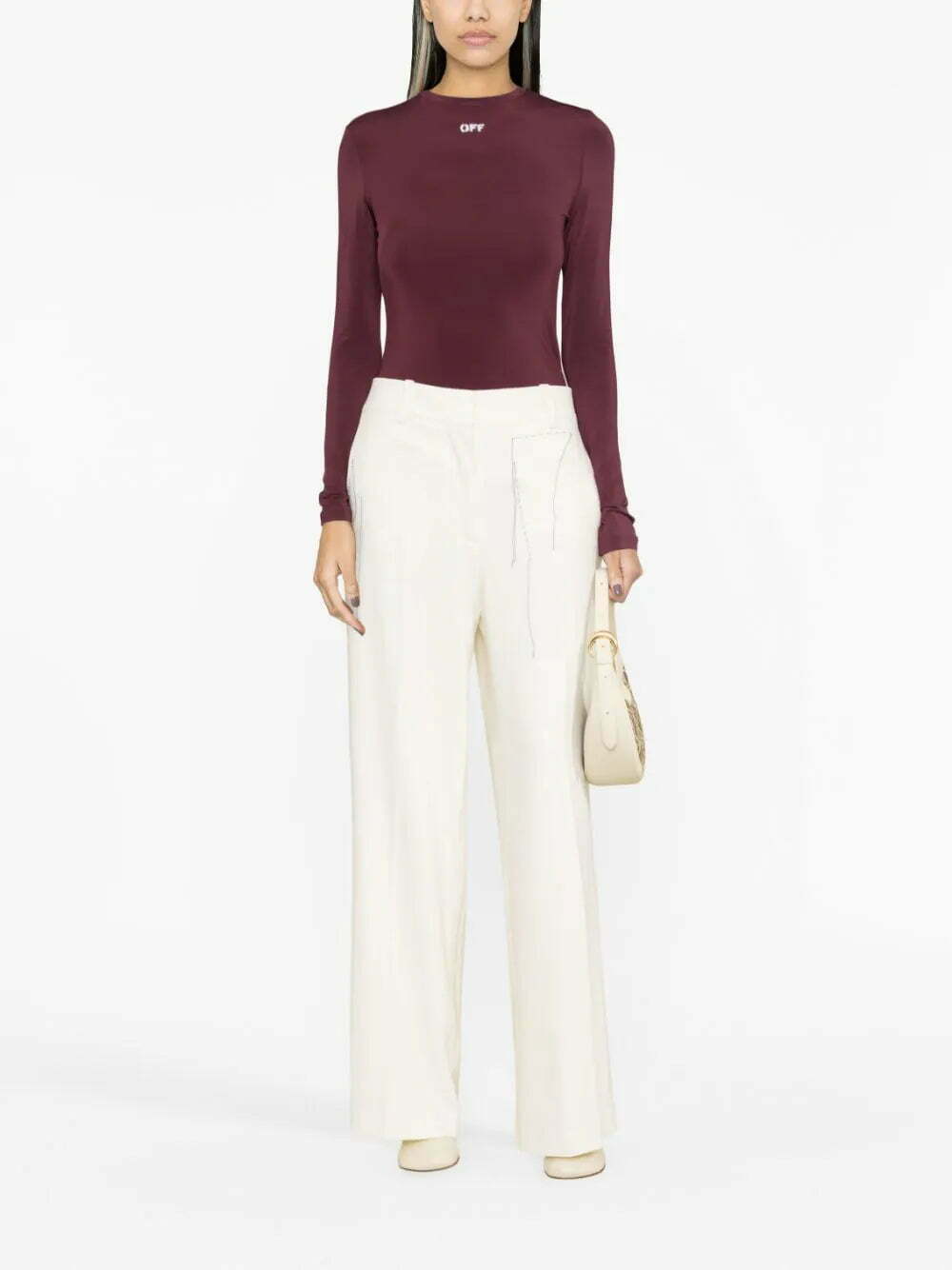 Off-White logo-print fitted top - Image 2