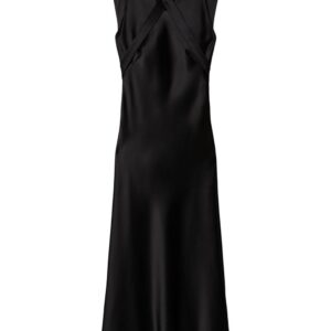 Off-White buckle-detail satin midi dress