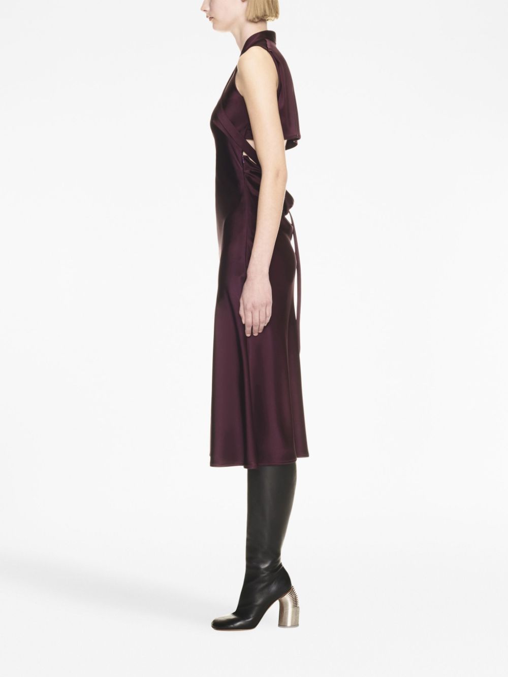 Off-White crossover-strap satin midi dress - Image 3