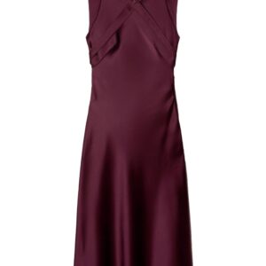 Off-White crossover-strap satin midi dress