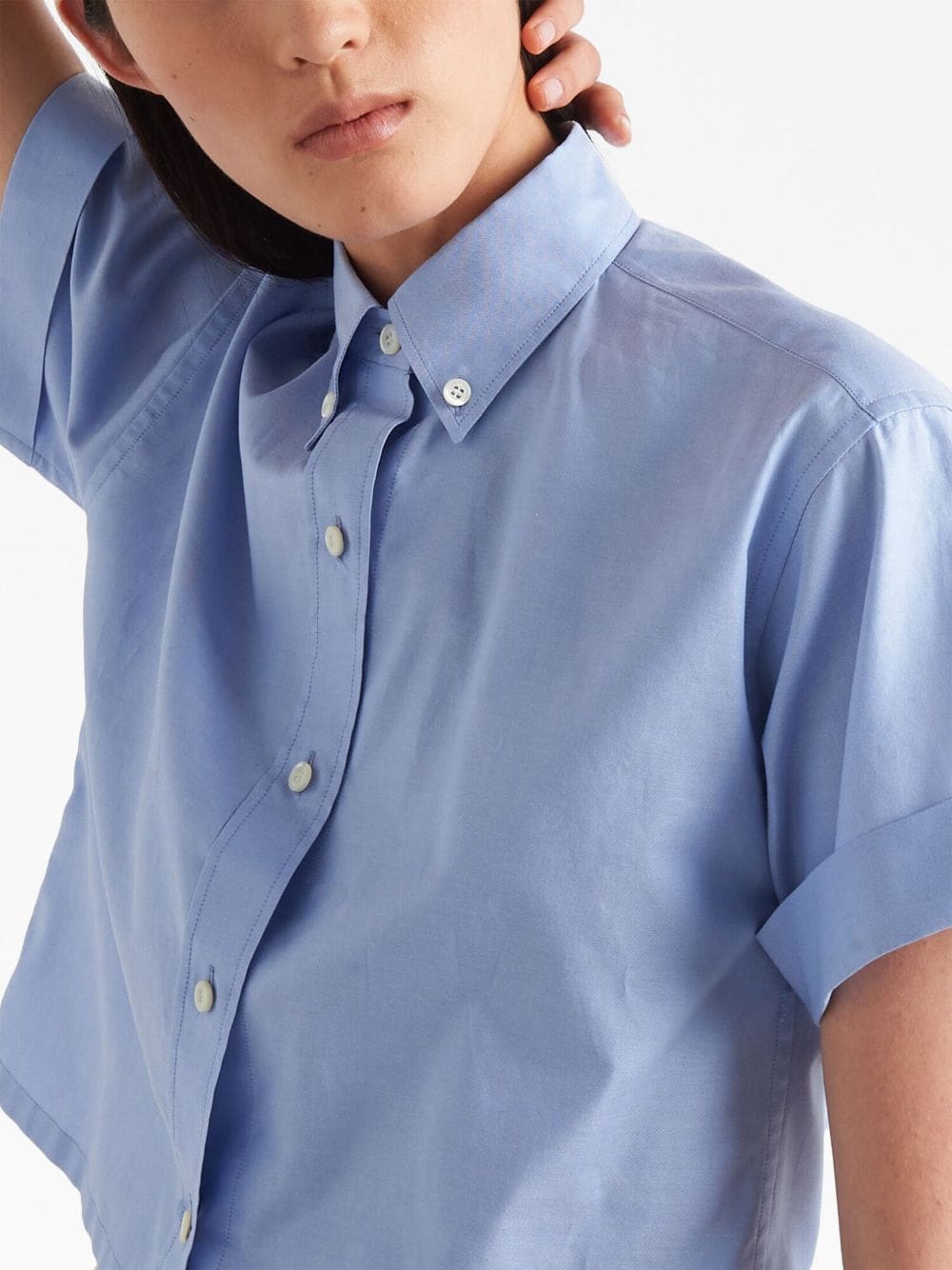 Prada logo-embroidered oxford shirt - Image 4