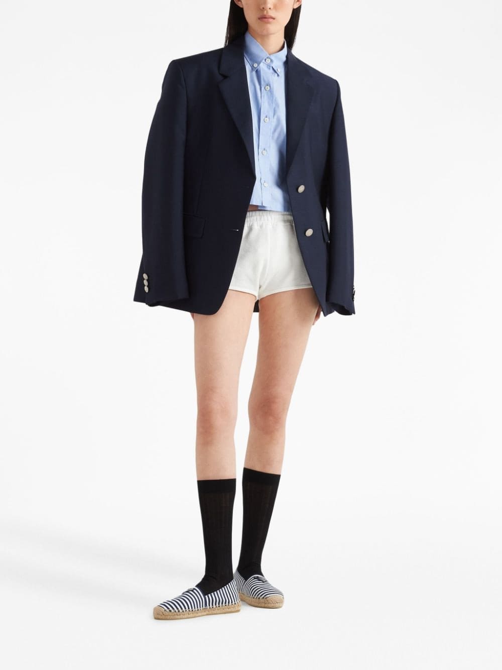 Prada logo-embroidered oxford shirt - Image 2