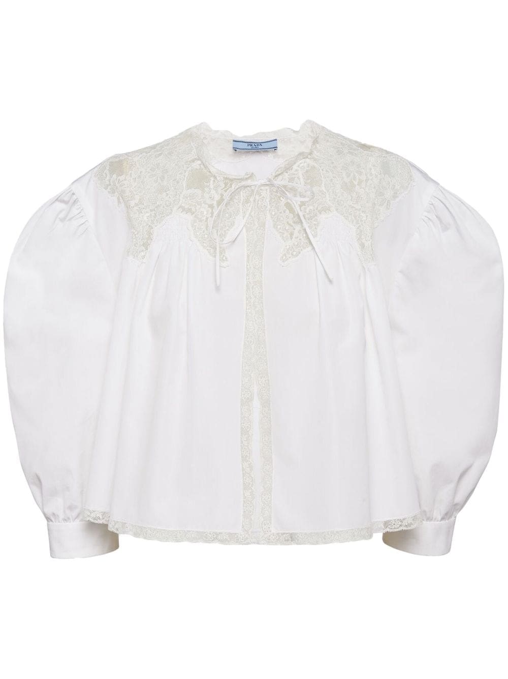 Prada floral-embroidered poplin shirt