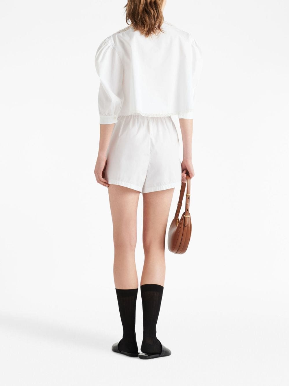 Prada floral-embroidered poplin shirt - Image 3