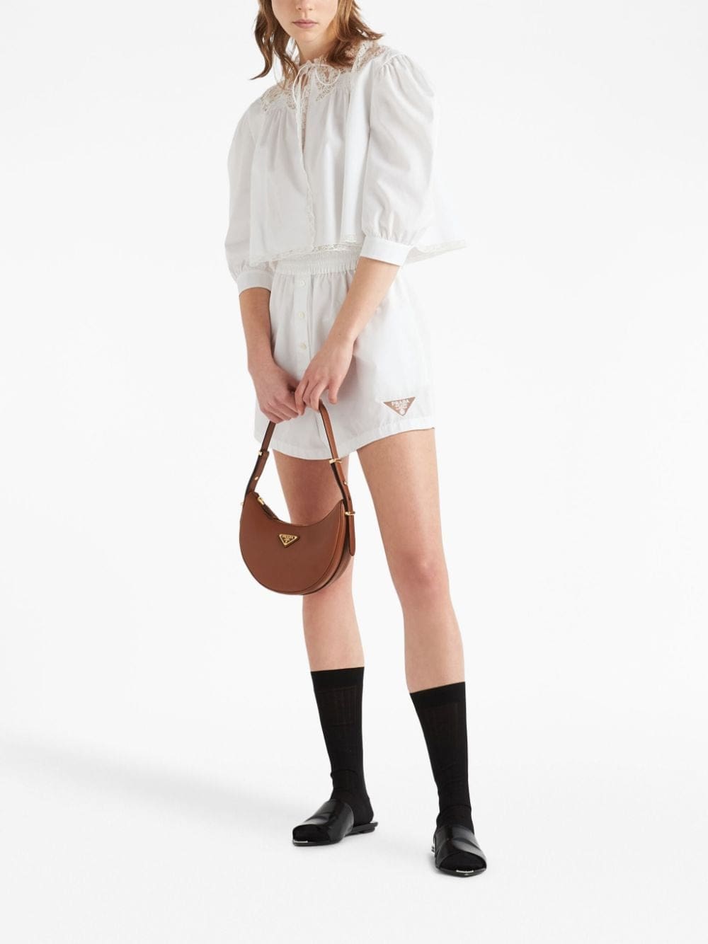 Prada floral-embroidered poplin shirt - Image 2