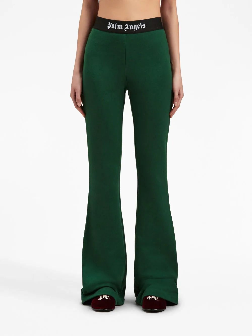 Palm Angels logo-tape cotton flared trousers - Image 3