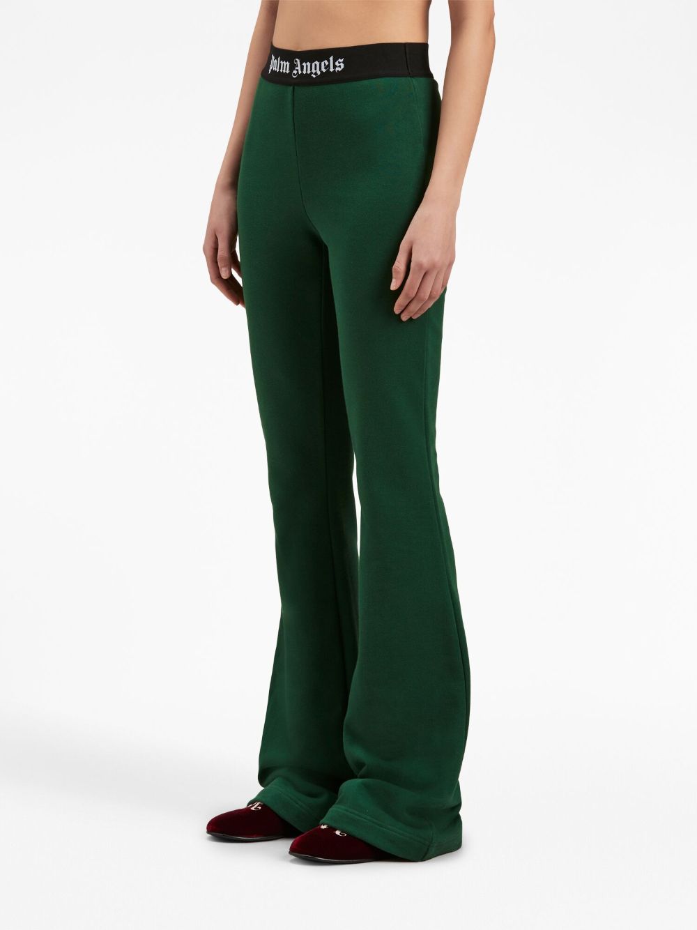 Palm Angels logo-tape cotton flared trousers - Image 4