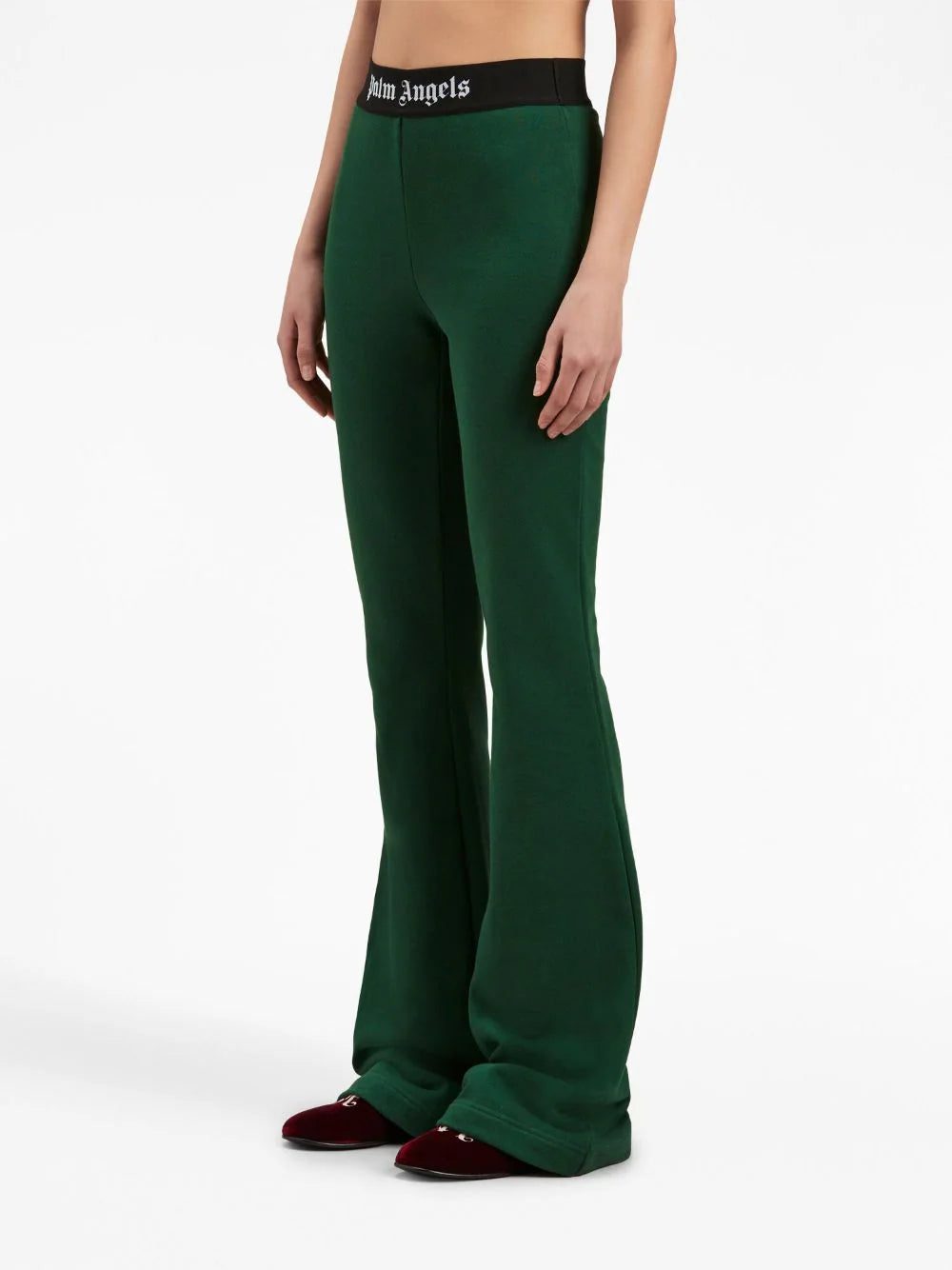 Palm Angels logo-tape cotton flared trousers - Image 4