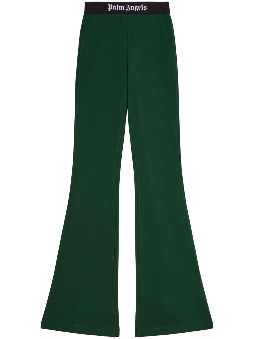 Palm Angels logo-tape cotton flared trousers