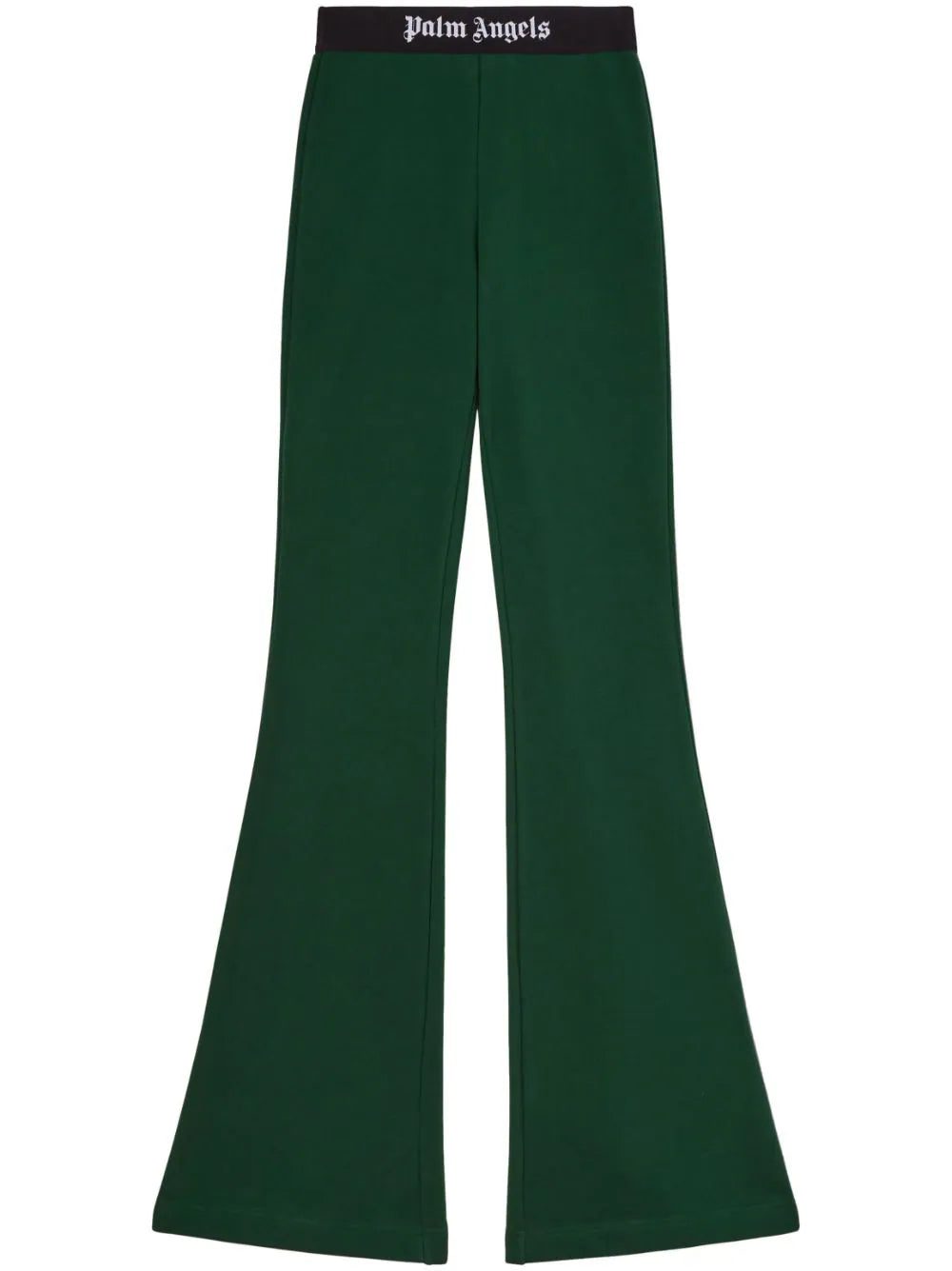 Palm Angels logo-tape cotton flared trousers
