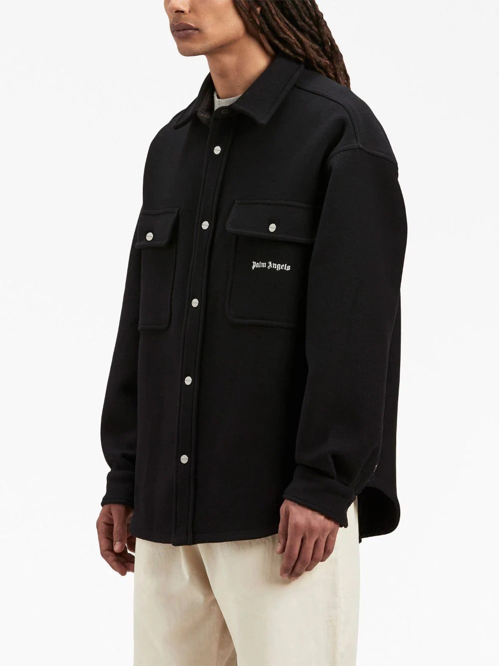 Palm Angels logo-embroidered twill shirt jacket - Image 4