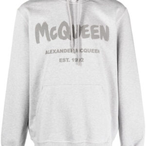Alexander McQueen  Graffiti print drawstring hoodie