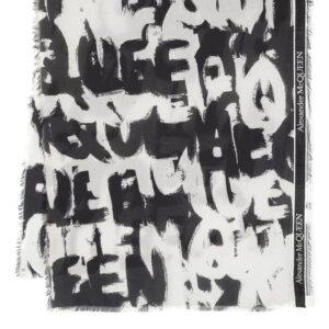 Alexander McQueen logo-print silk scarf