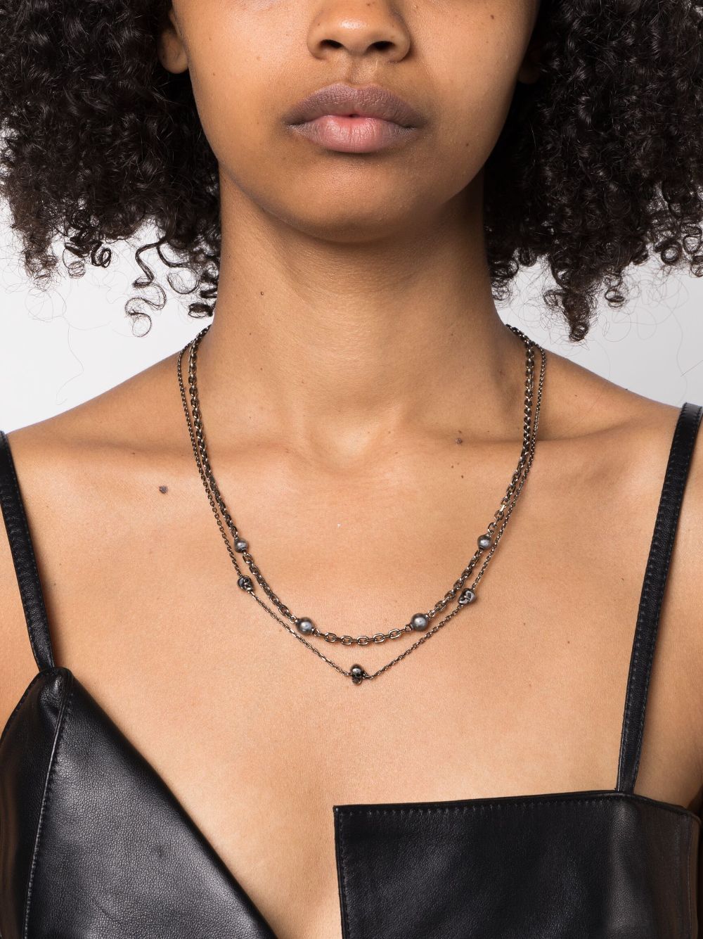 Alexander McQueen skull-charm chain-link necklace - Image 2