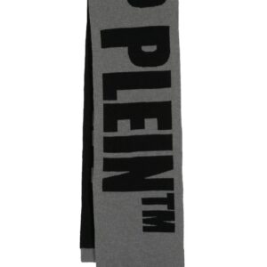 Philipp Plein  intarsia-logo wool scarf