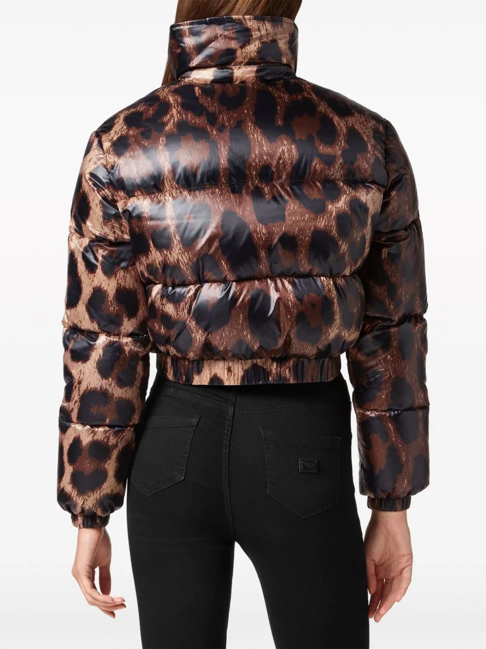 Philipp Plein leopard-print quilted down jacket - Image 3