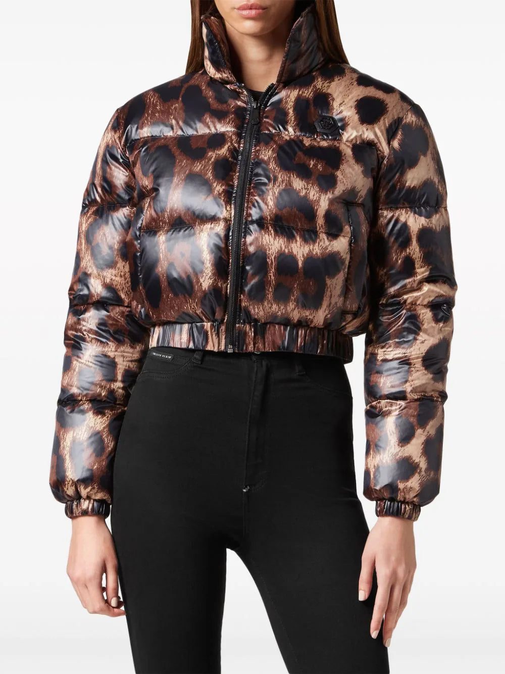Philipp Plein leopard-print quilted down jacket - Image 2