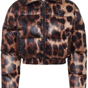 Philipp Plein leopard-print quilted down jacket