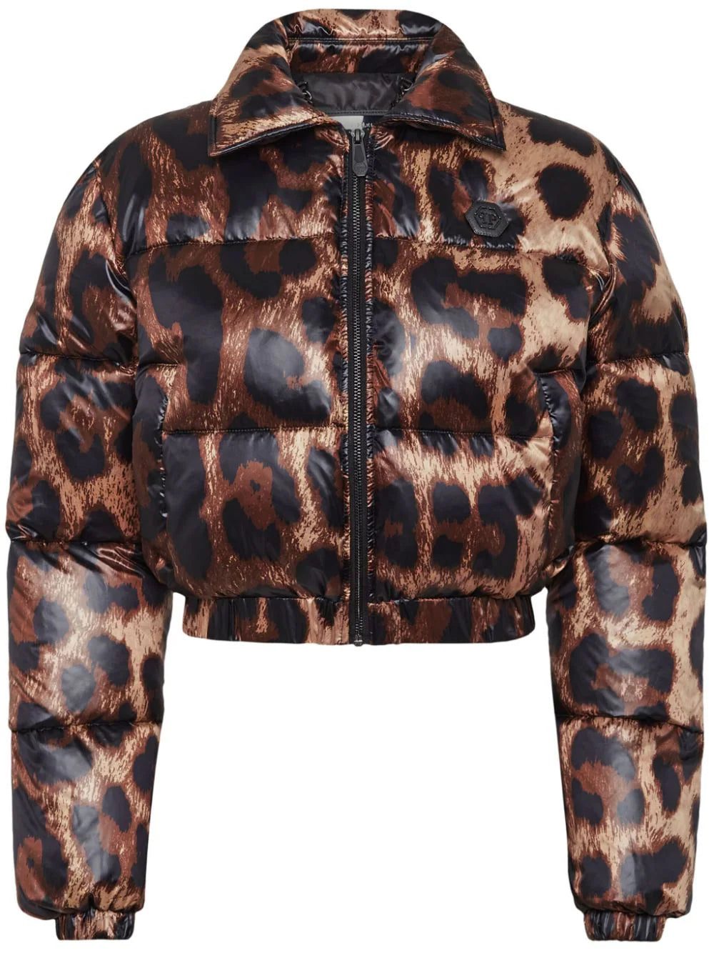 Philipp Plein leopard-print quilted down jacket