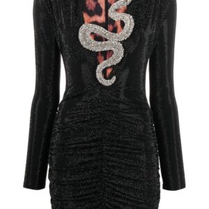 Philipp Plein crystal-embellished ruched minidress