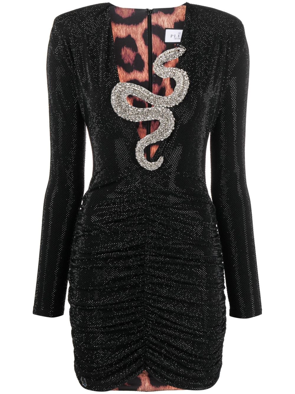 Philipp Plein crystal-embellished ruched minidress