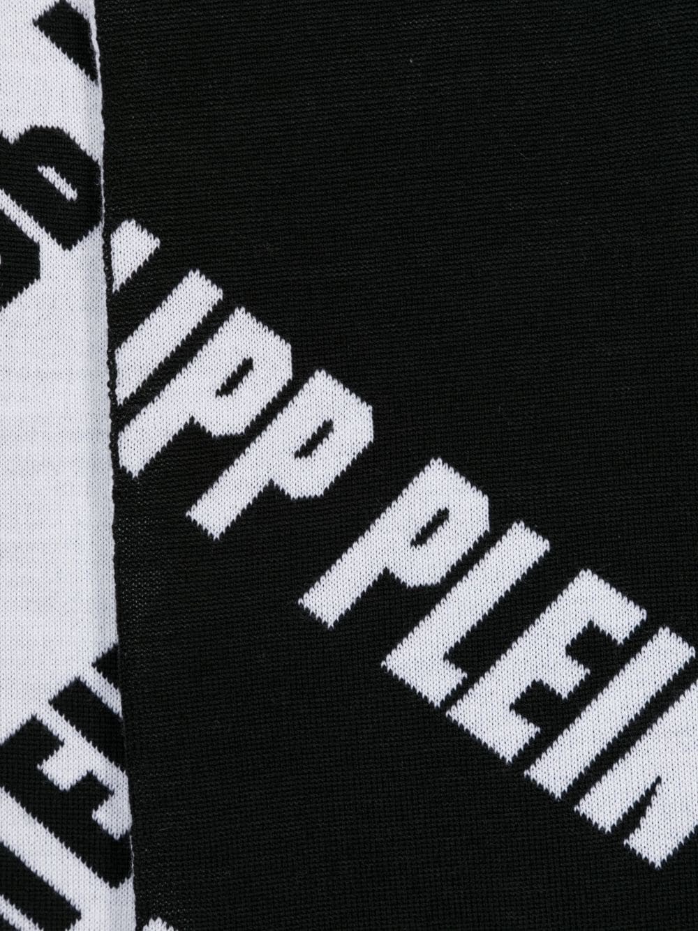 Philipp Plein logo-jacquard wool scarf - Image 2