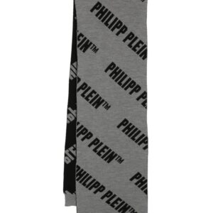 Philipp Plein  logo-jacquard wool scarf