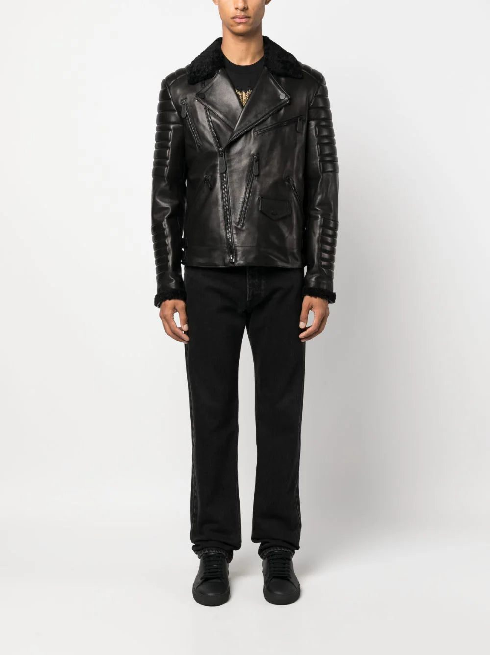 Philipp Plein logo-debossed leather jacket - Image 2