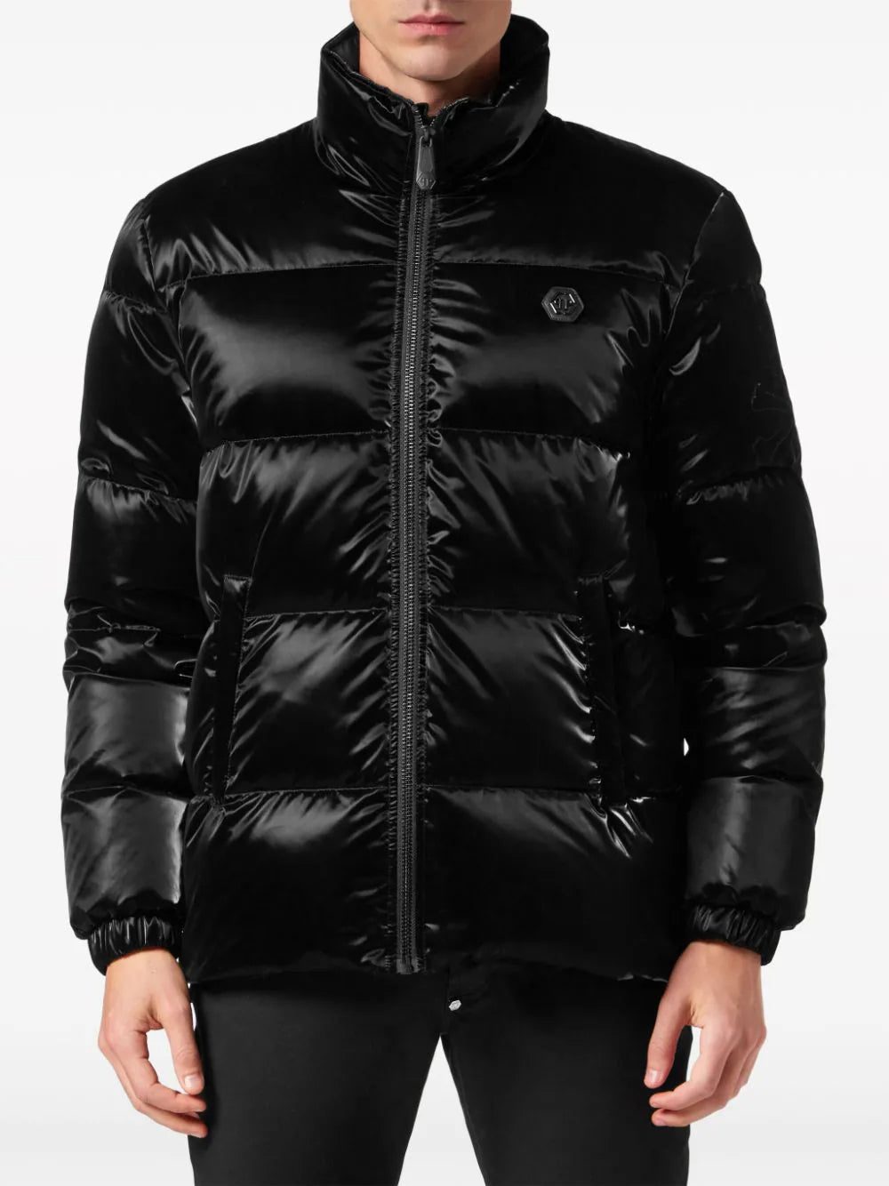 Philipp Plein logo-embroidered padded jacket - Image 3