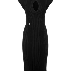 Philipp Plein shoulder-pads ribbed midi dress
