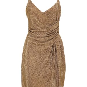 Philipp Plein crystal-embellished gathered minidress