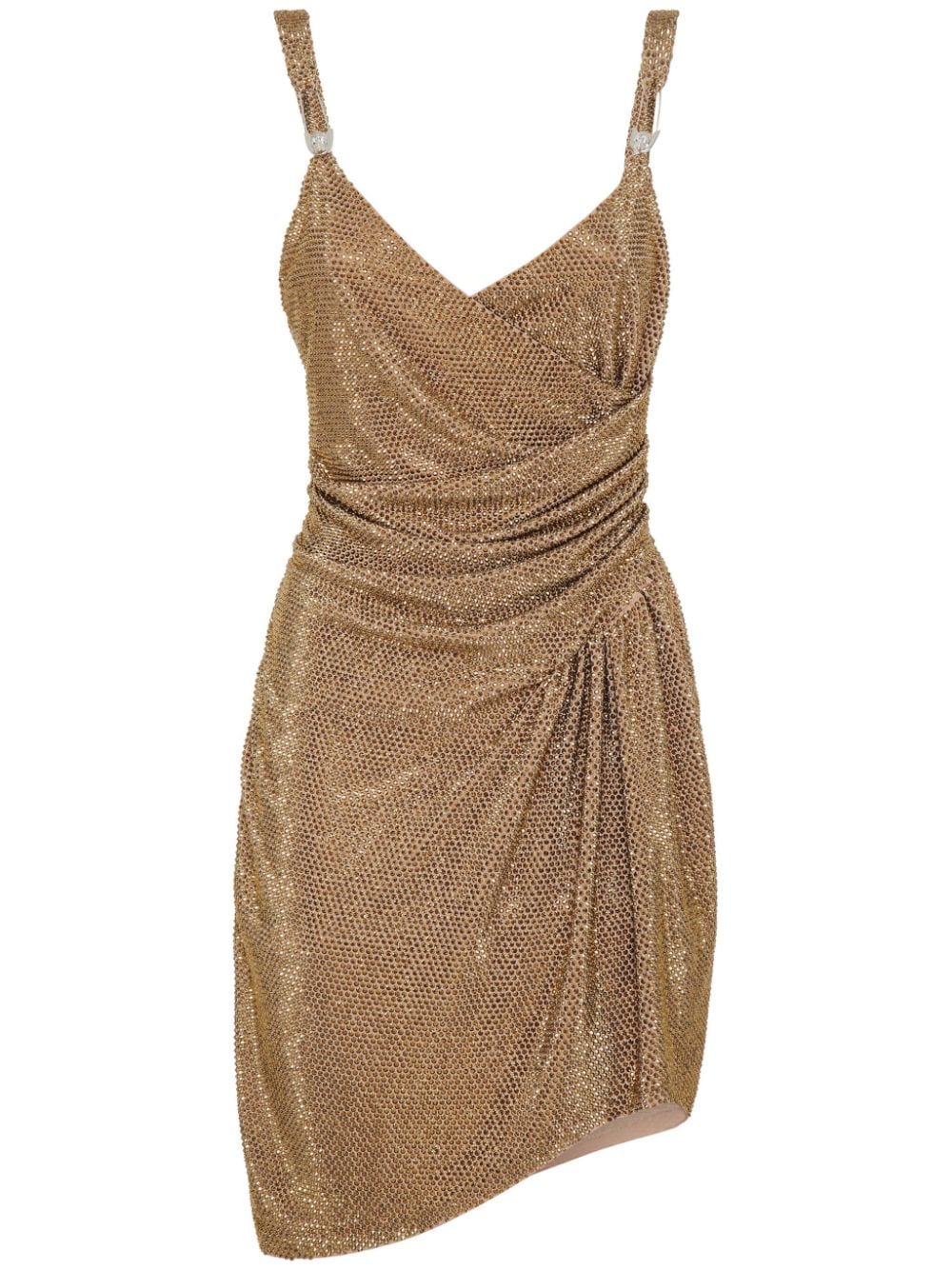 Philipp Plein crystal-embellished gathered minidress