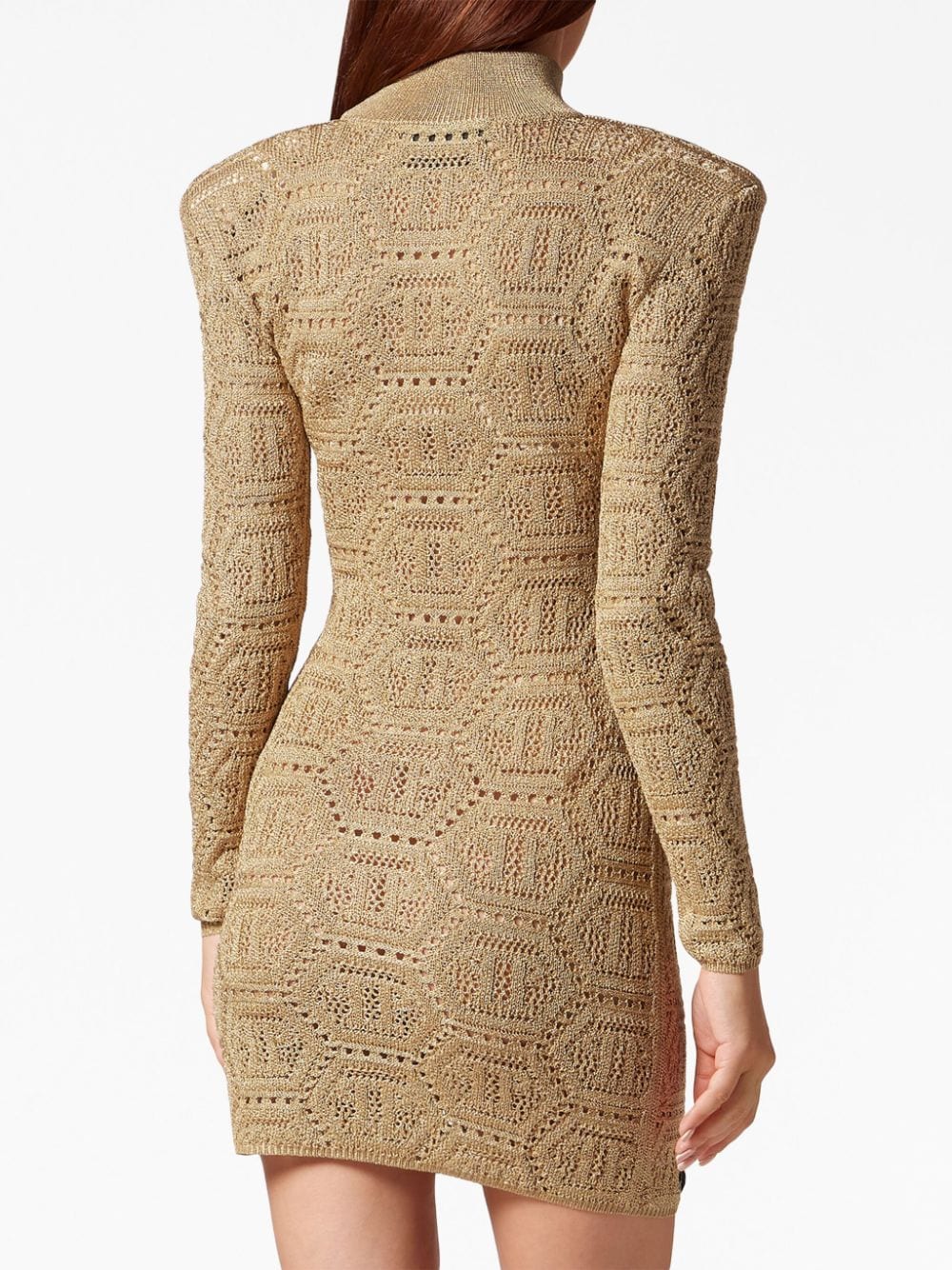 Philipp Plein monogram-pattern crochet-knit minidress - Image 2