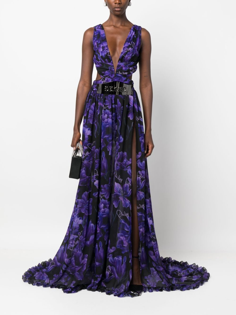 Philipp Plein floral-print chiffon maxi dress - Image 5