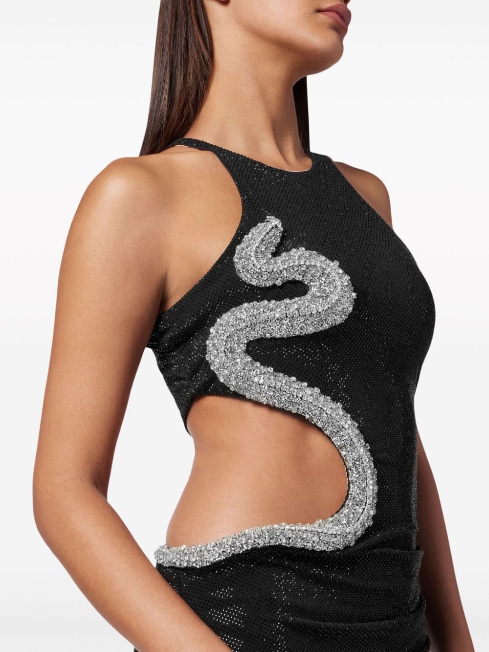 Philipp Plein crystal-embellished cut out-detail maxi dress - Image 5