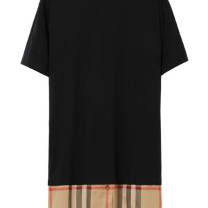 Burberry  check-panel cotton T-shirt dress