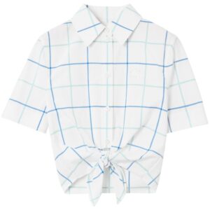 Burberry checked cropped cotton shirt