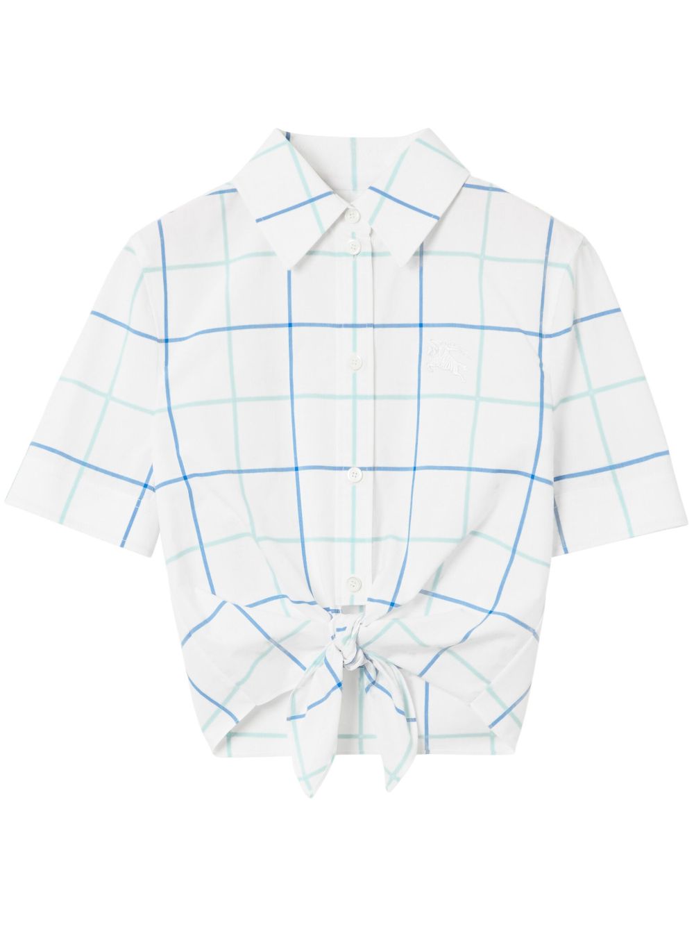 Burberry checked cropped cotton shirt