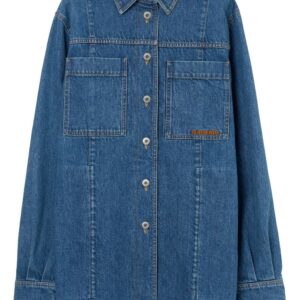 Burberry logo-embroidered denim overshirt