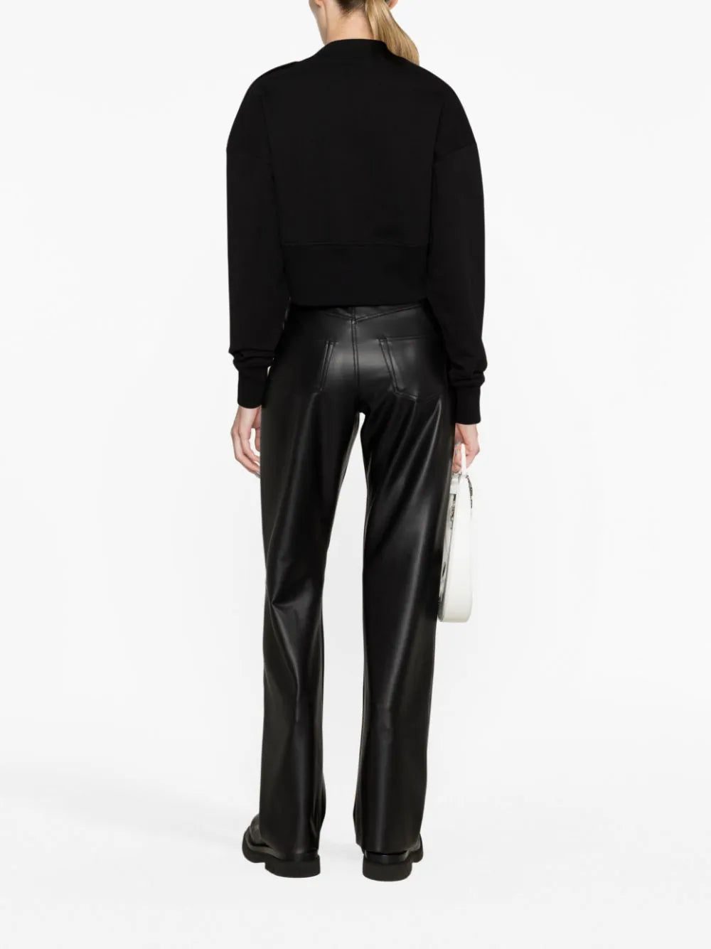 Balmain logo-print cropped sweatshirt - Image 4