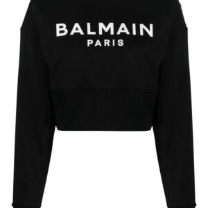 Balmain logo-print cropped sweatshirt