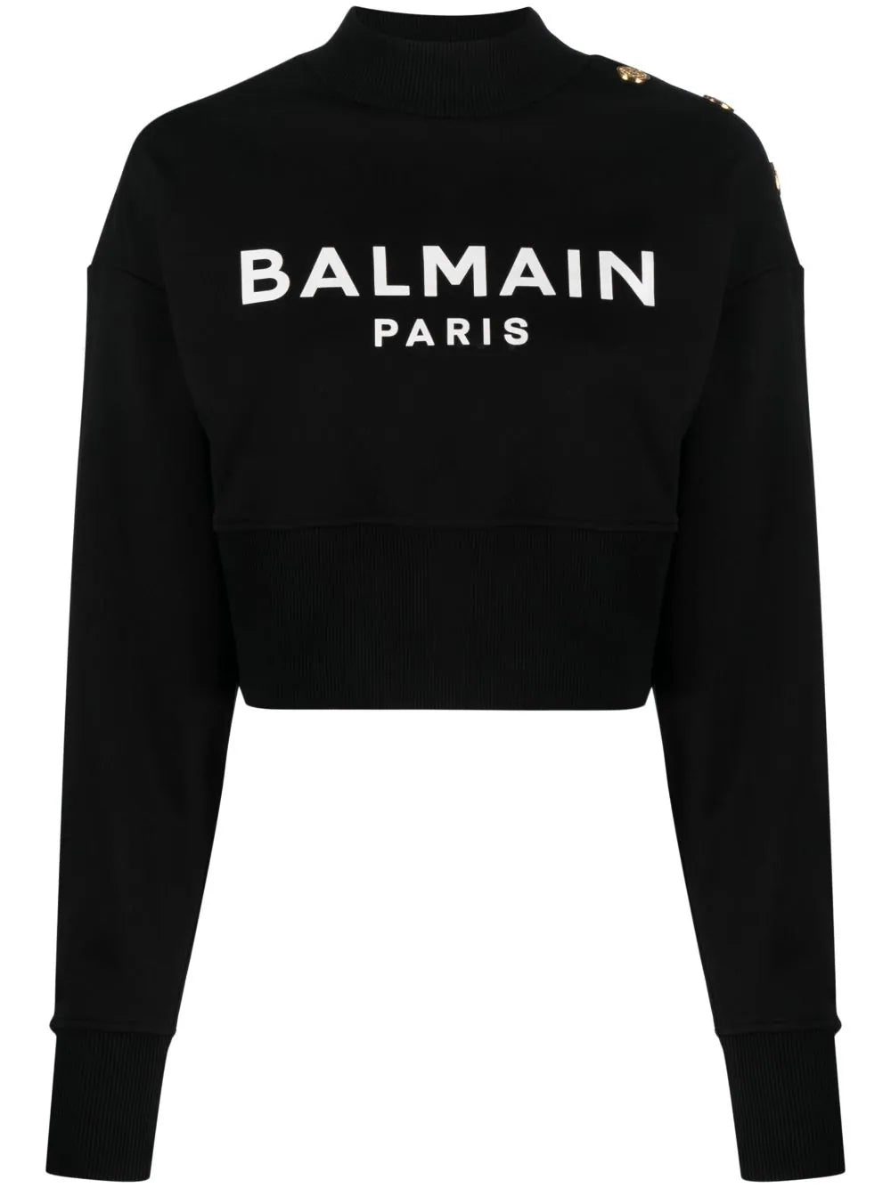 Balmain logo-print cropped sweatshirt