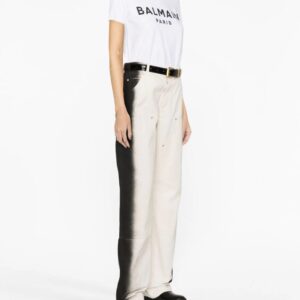 Balmain  button-embellished logo-print T-shirt