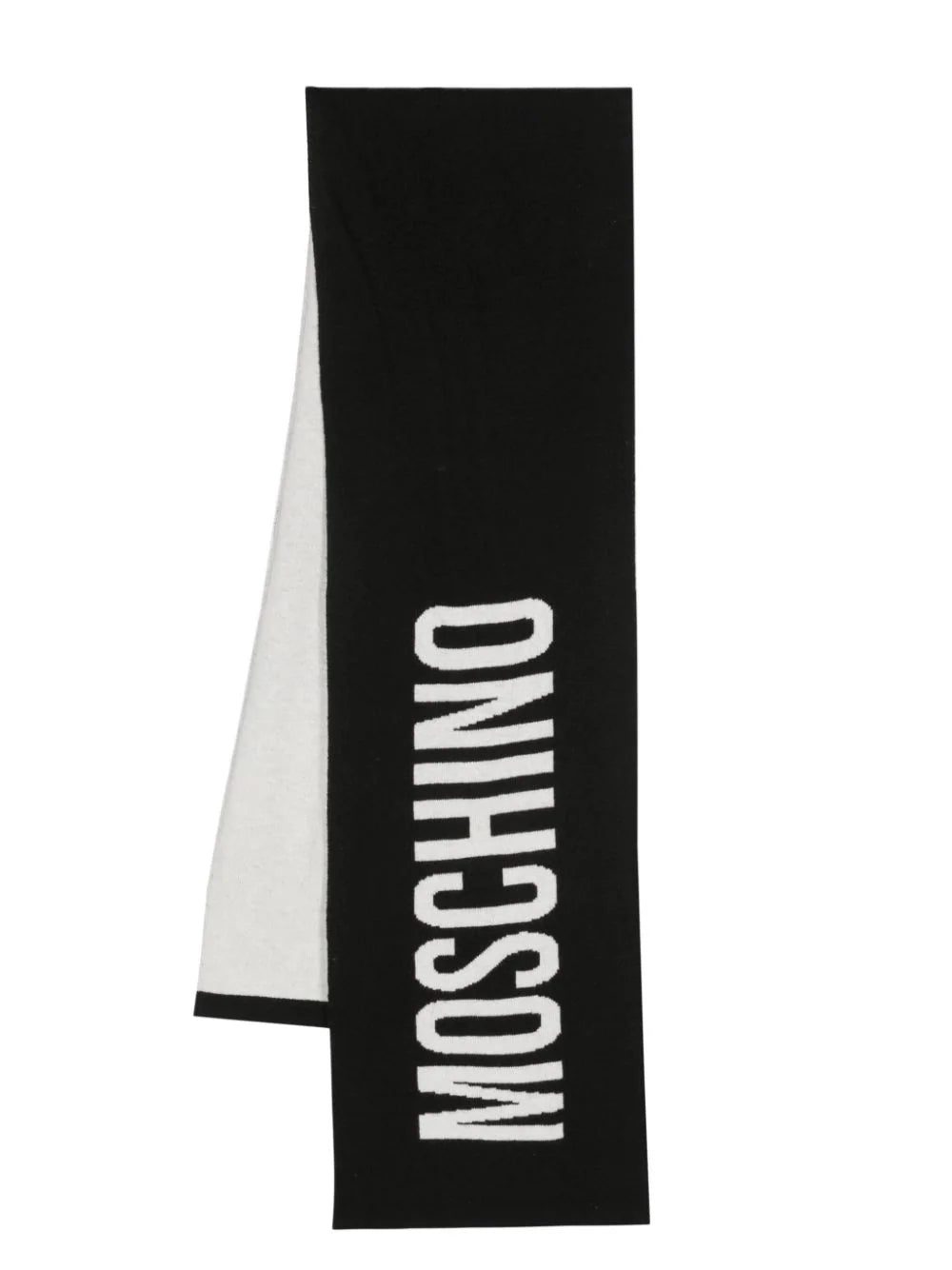 Moschino two-tone intarsia-knit scarf