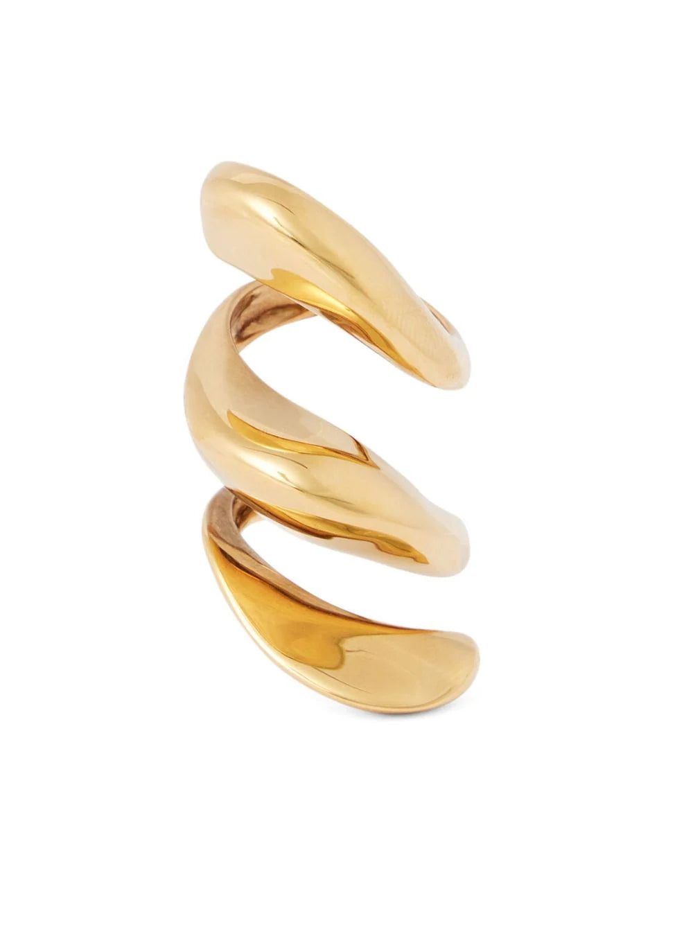 Alexander McQueen Twisted logo-engraved ring