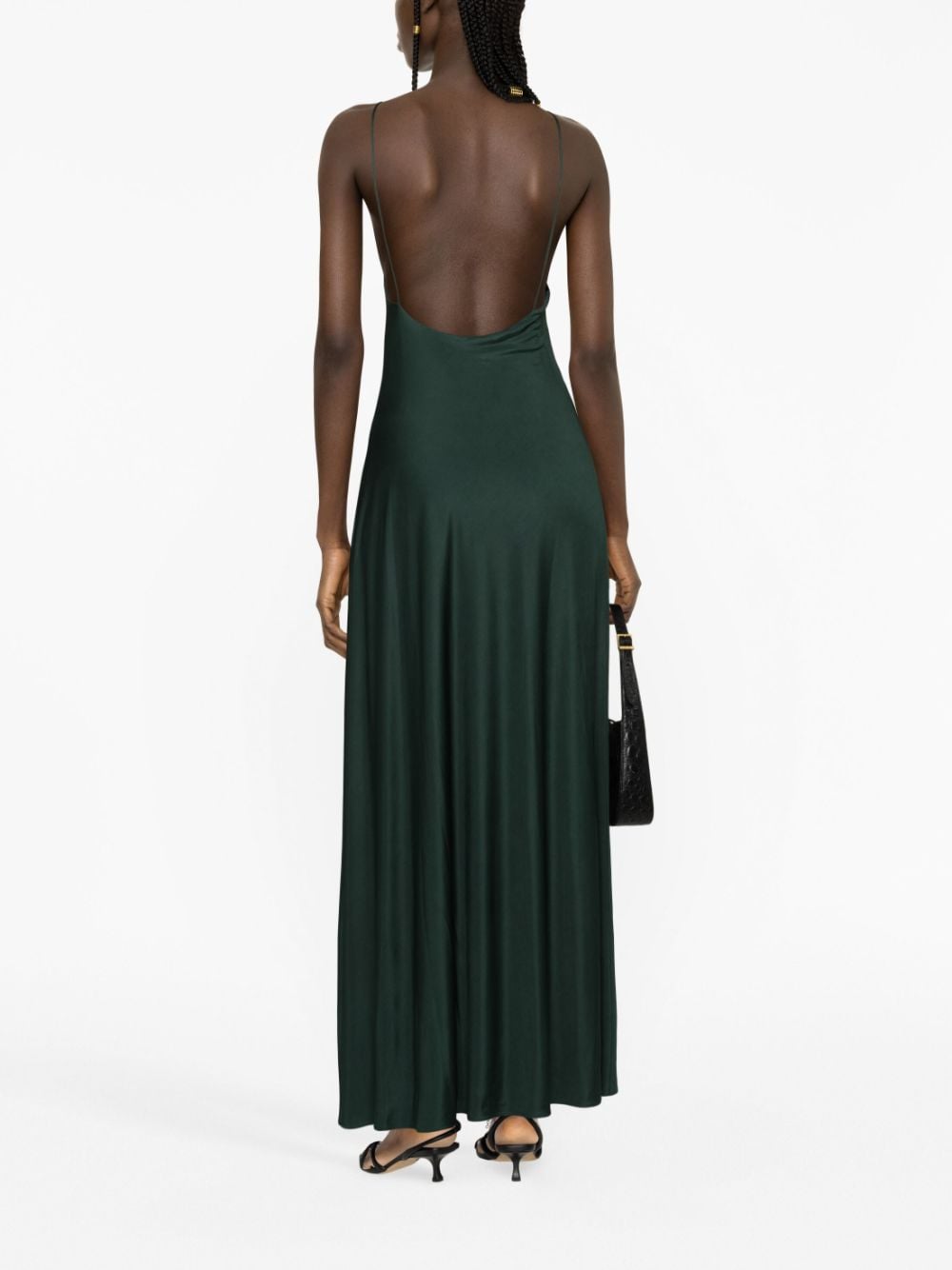 Saint Laurent open-back pleated maxi dress - Image 4