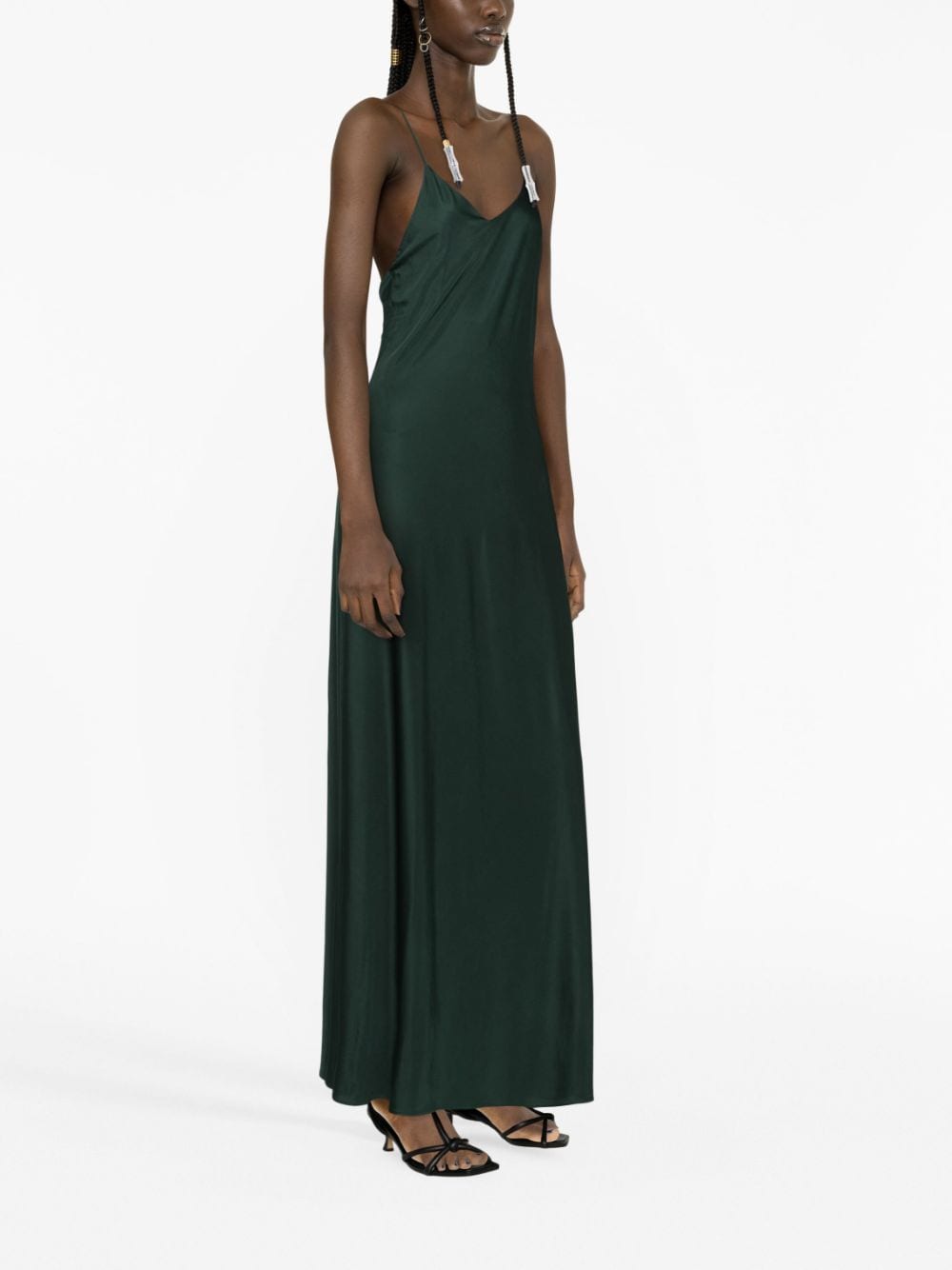 Saint Laurent open-back pleated maxi dress - Image 5
