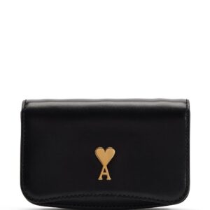 AMI Paris logo-plaque leather cardholder