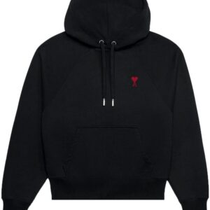 AMI Paris  logo-embroidered organic-cotton hoodie