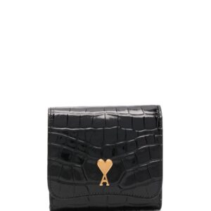 AMI Paris crocodile-embossed logo wallet